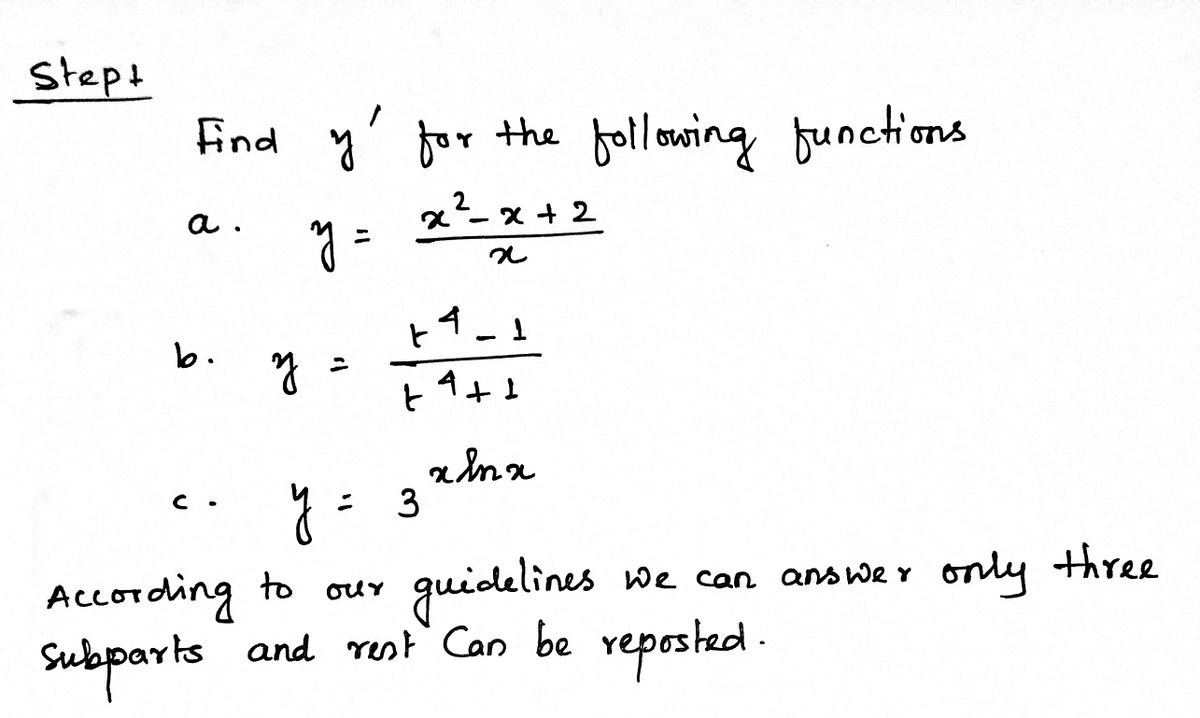 Calculus homework question answer, step 1, image 1